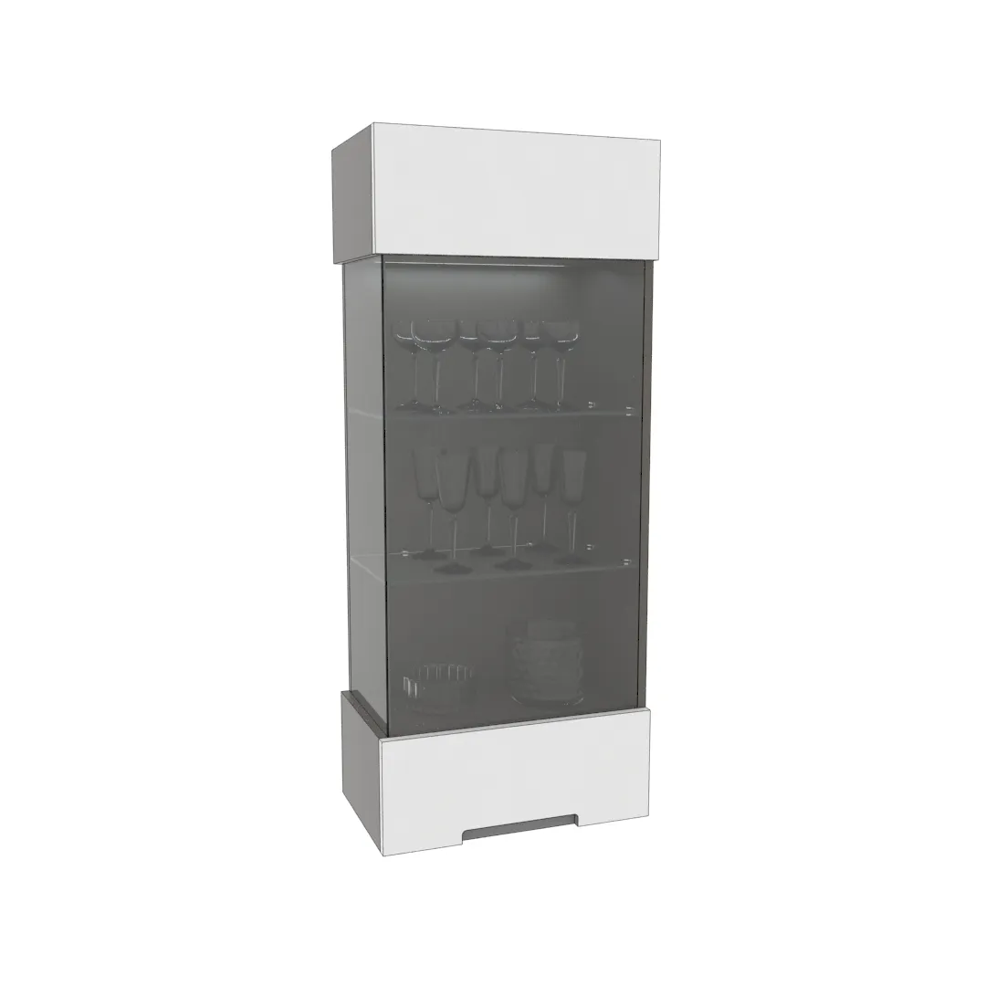 Шкаф навесной с подсветкой, фасады в эмали LE360 L/R