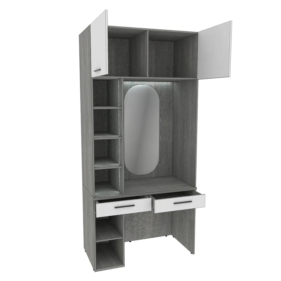 Столик туалетный с антресолью и стеллажом с подсветкой LG414.60