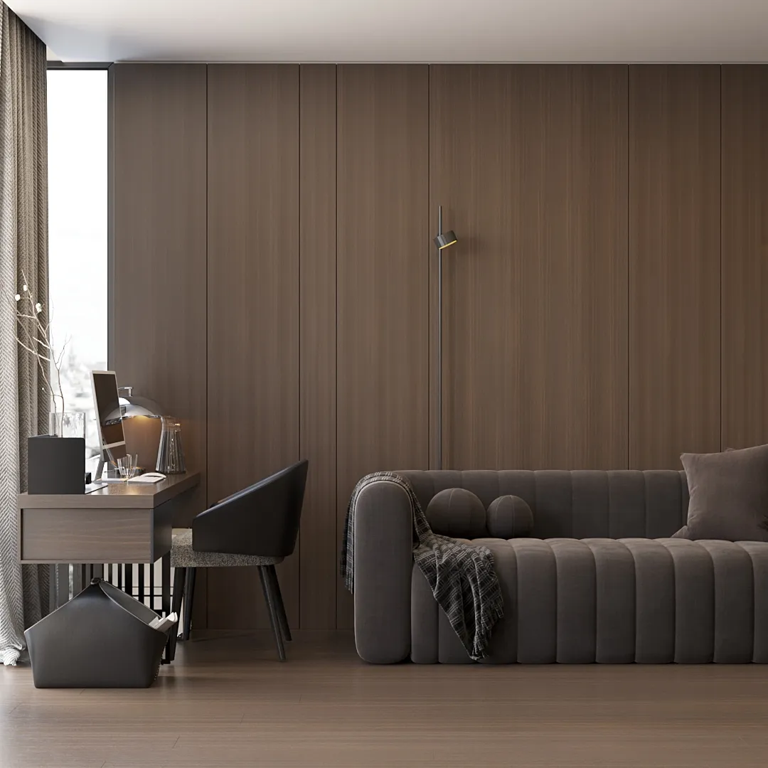 Кабинет в древесных оттенках №6