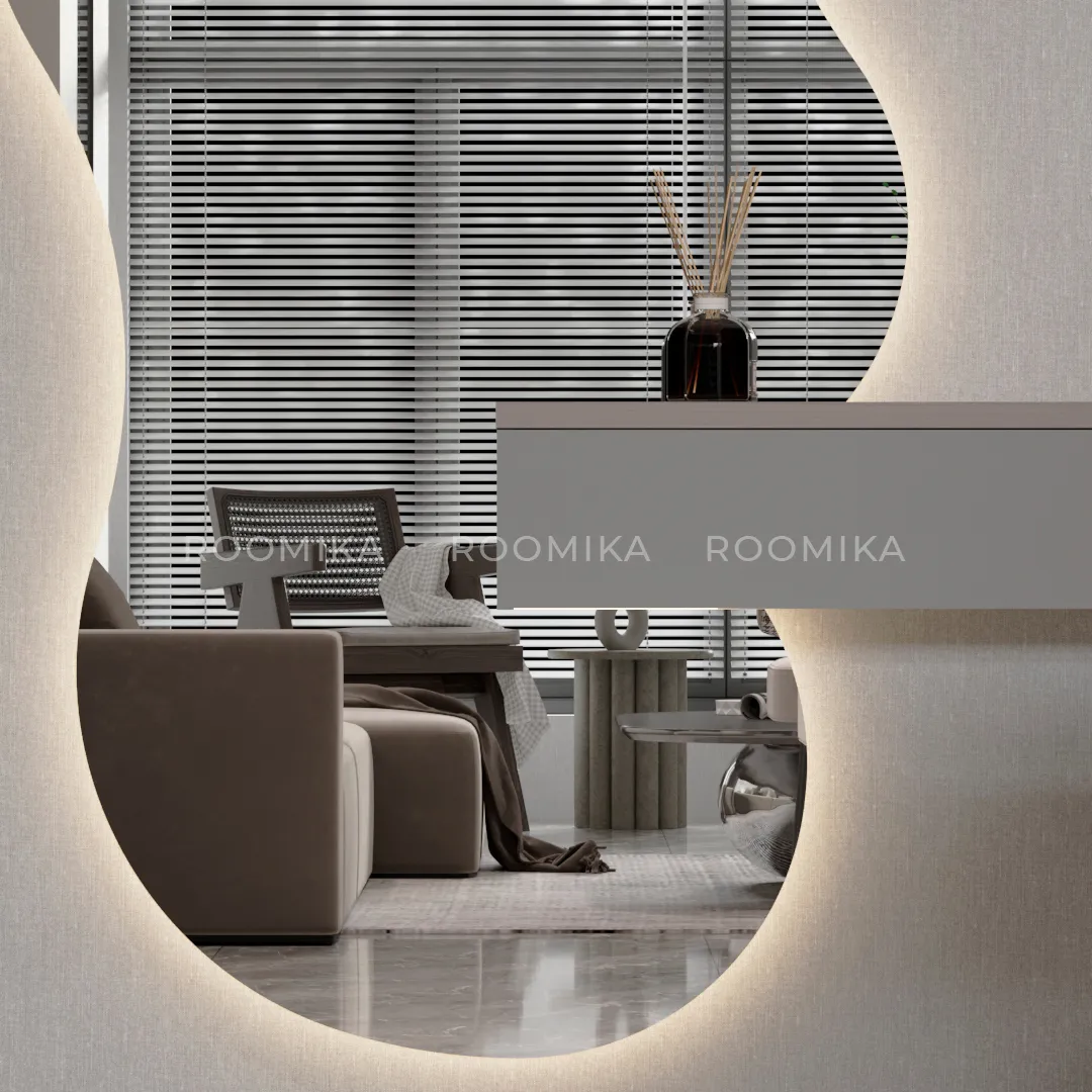 Зеркало L165 с туалетным столиком L515 с подсветкой L/R