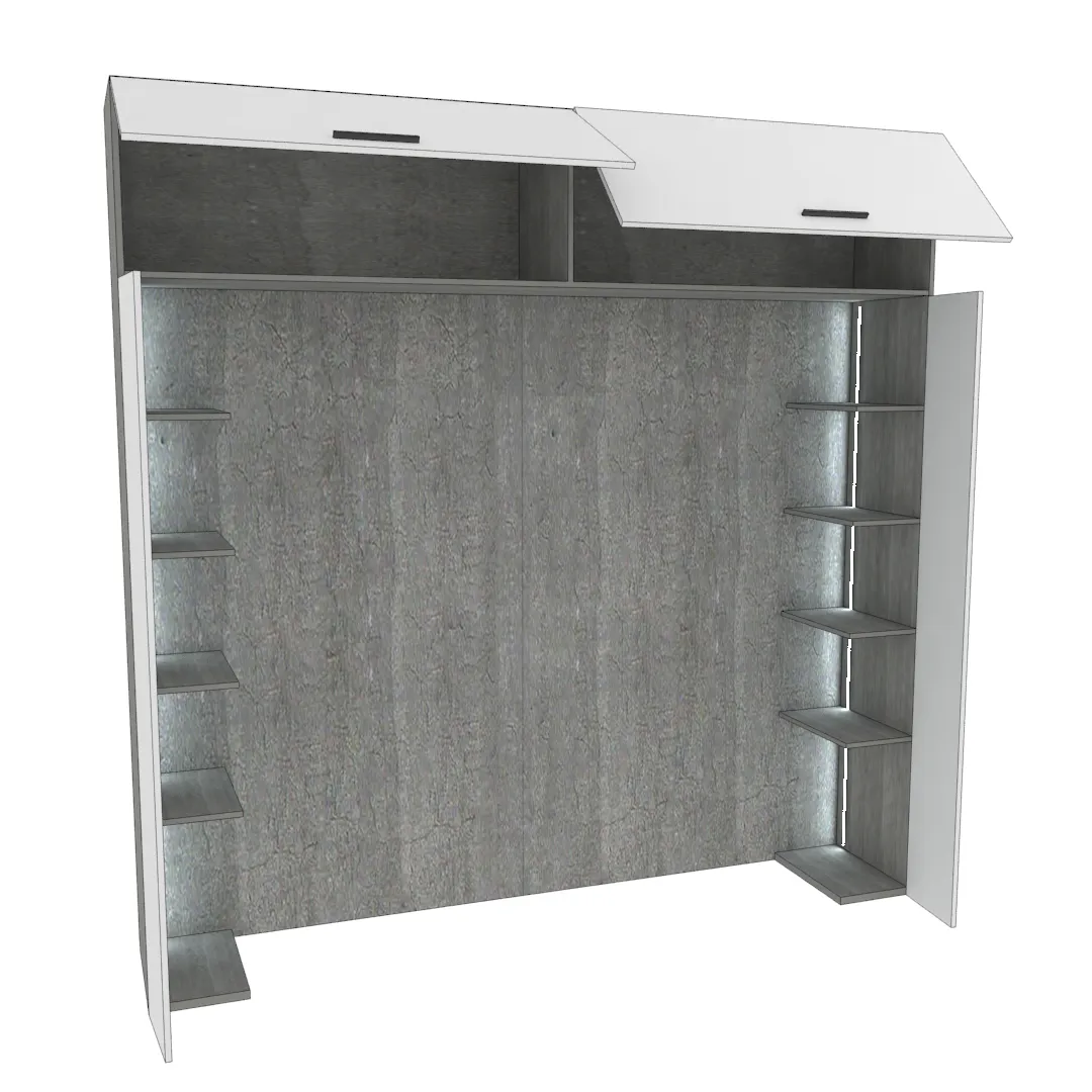 Ниша для кровати с секциями с подсветкой LG407.44