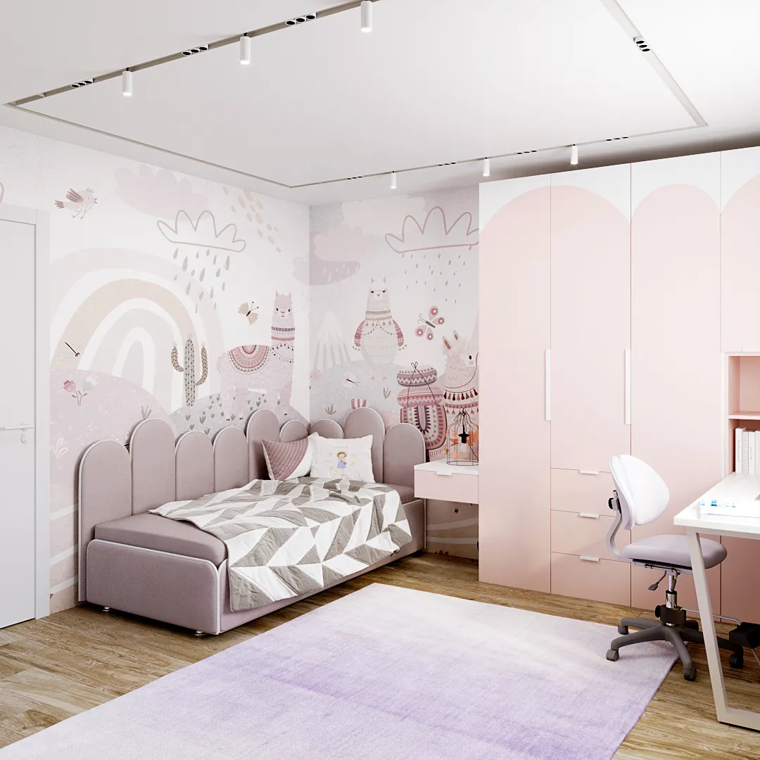 Розовая комната для девочки подростка Lazio