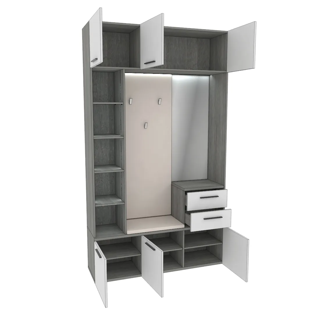 Секция с вешалкой и стеллажом с подсветкой LG416