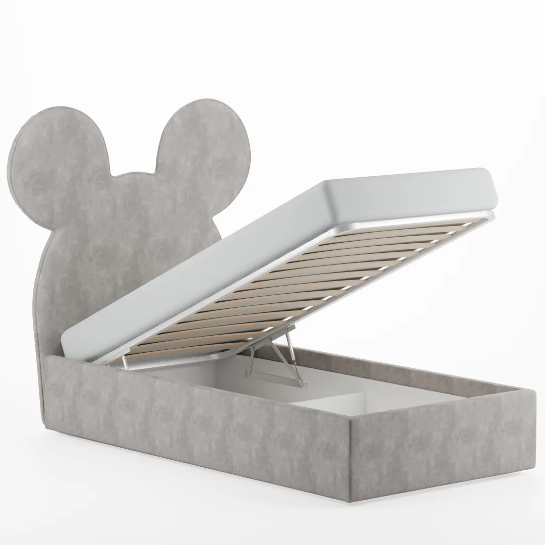 Кровать односпальная мягкая MICKEY с подъемным механизмом, 90x190