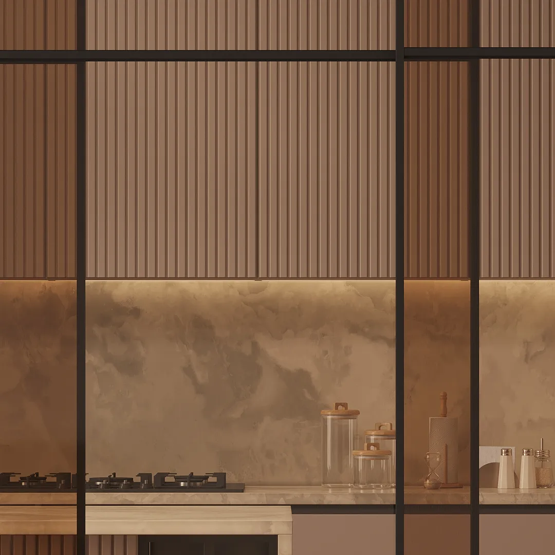 Стеклянная межкомнатная перегородка для кухни GRACE 18