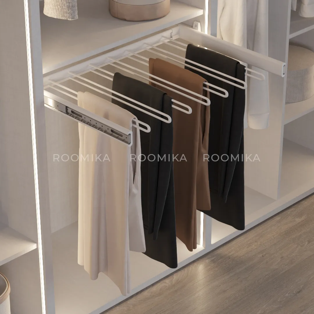 BELLE  Вешалка для брюк, 700 мм, цвет белый, BE70TRWH