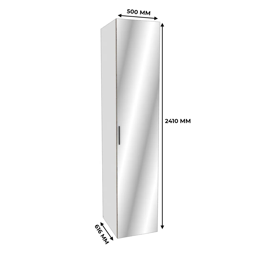 Шкаф 1 дверный широкий с зеркалом L-221.60-4Z