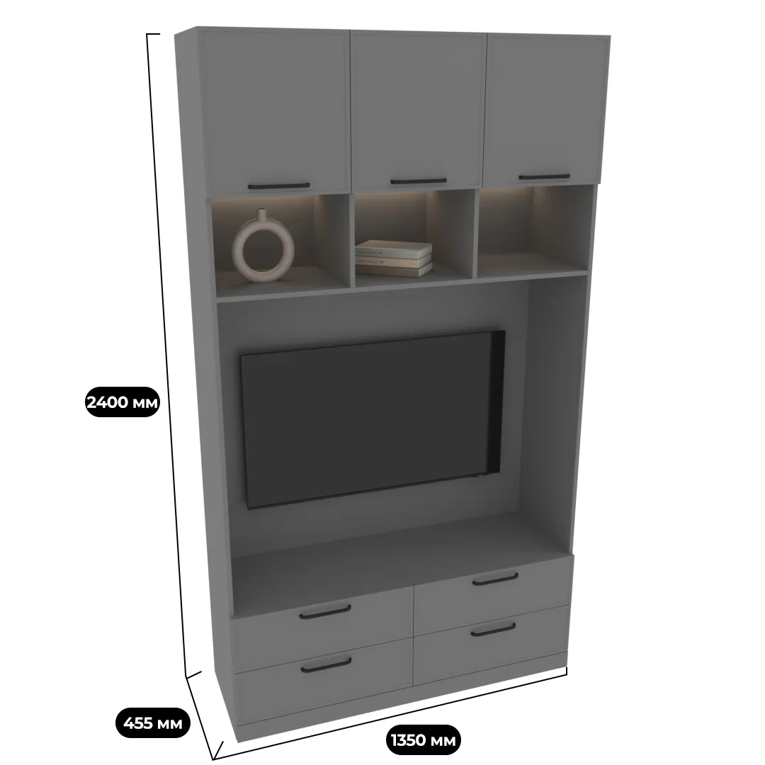 Шкаф с нишей под ТВ с подсветкой A414
