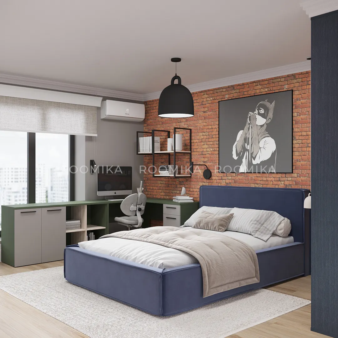 Кровать двуспальная мягкая OSTIN  с подъемным механизмом, 180x200