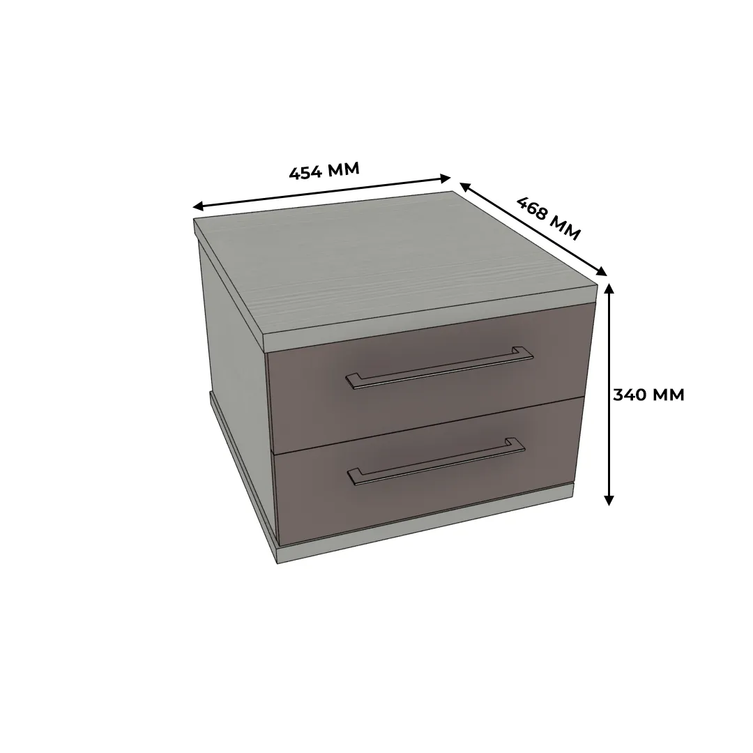 Тумба прикроватная 2 ящика, фасады МДФ CNG-701