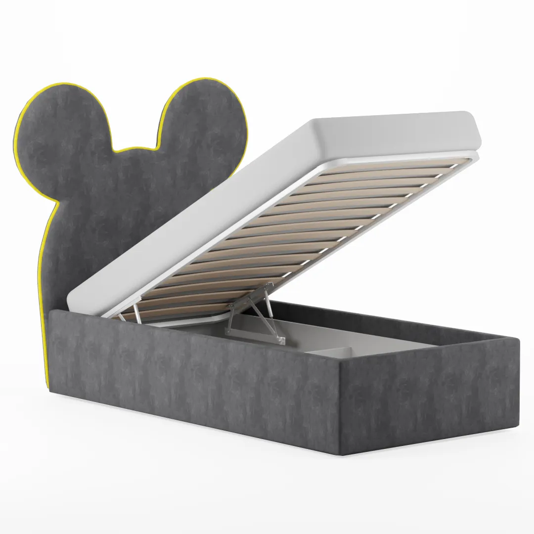 Кровать односпальная мягкая MICKEY с подъемным механизмом, 90x190