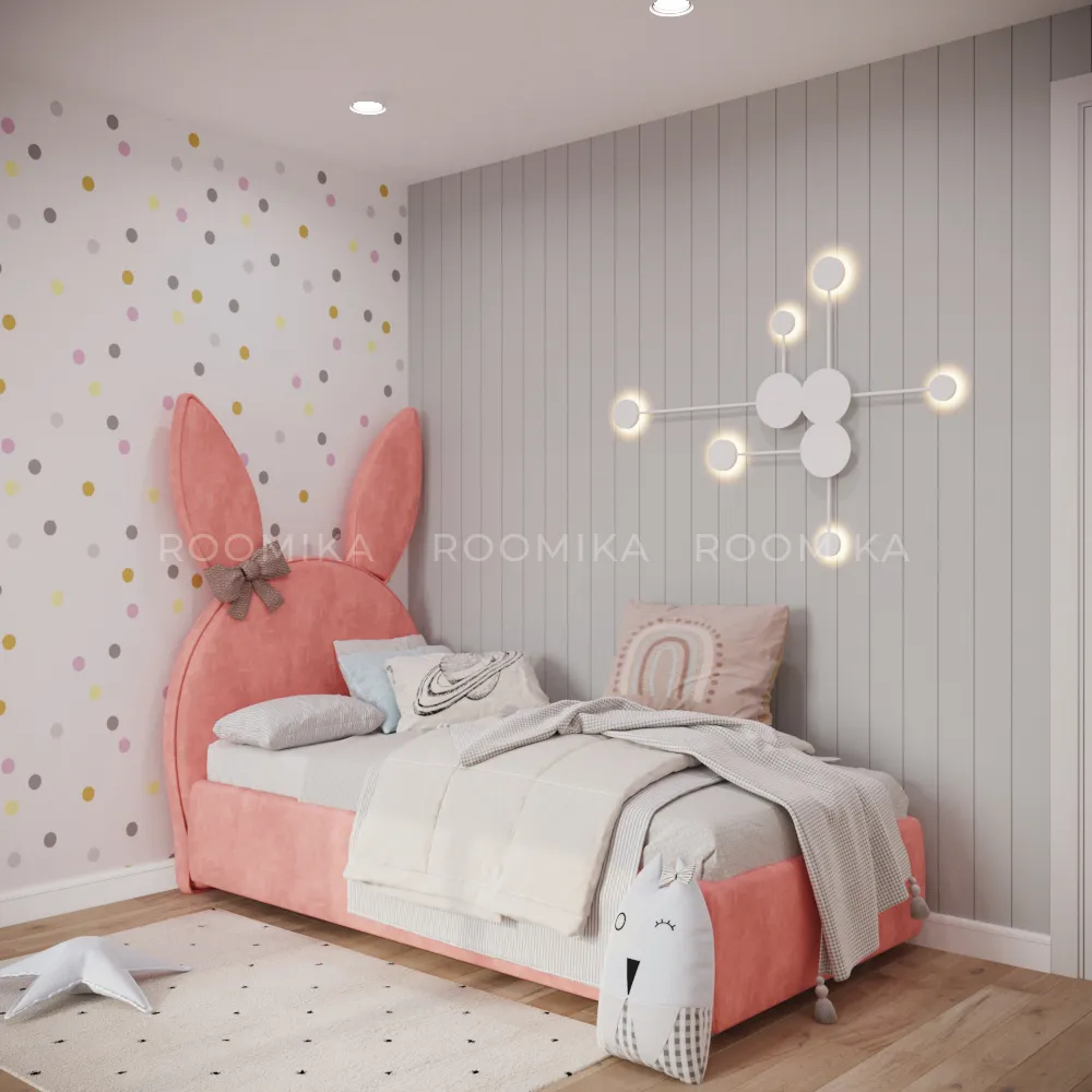 Кровать односпальная мягкая BUNNY  с подъемным механизмом, 90x190