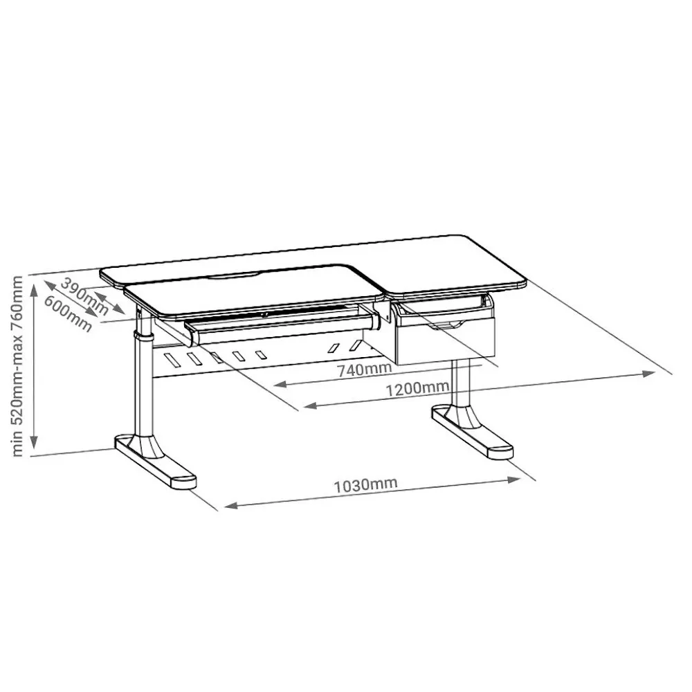 Парта FIORE GREY (1+1) FUNDESK