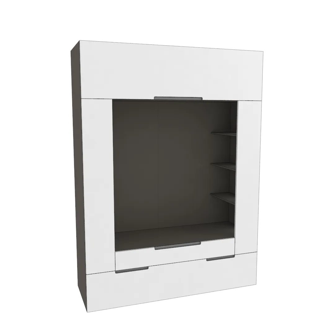 Секция для ТV с подсветкой, фасады в эмали LE406.60