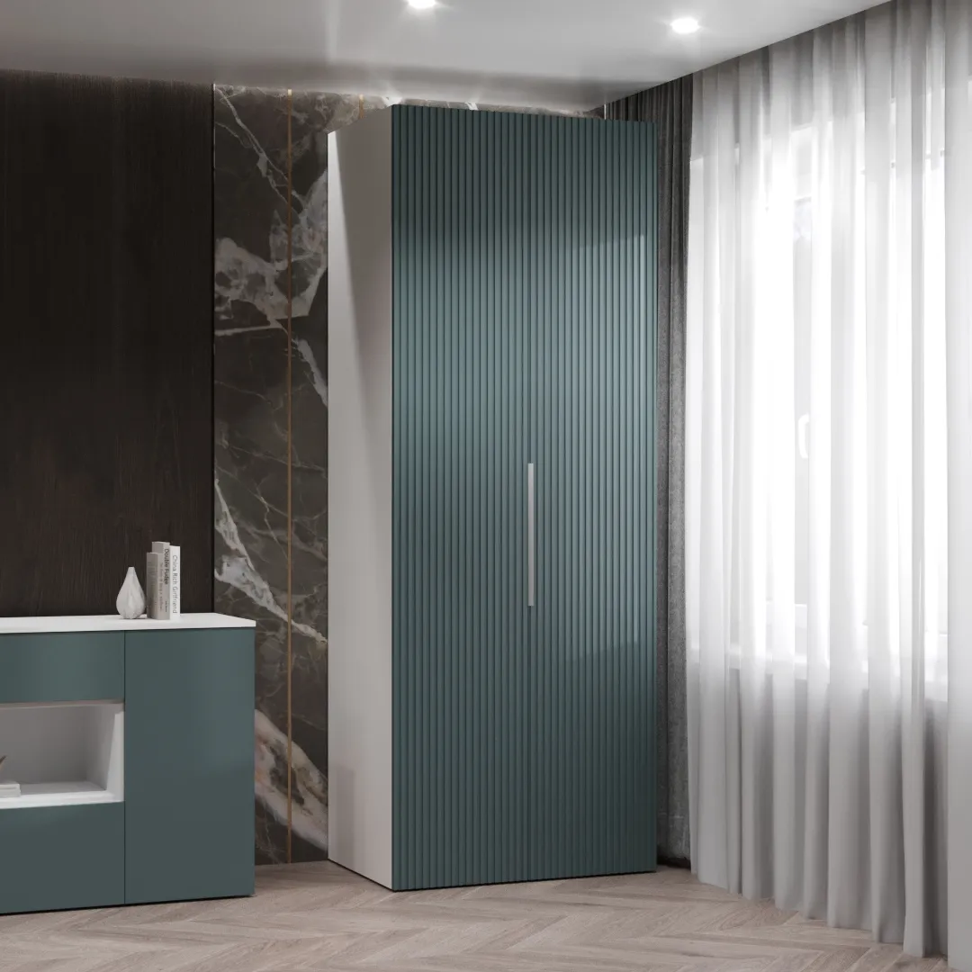 Шкаф 2 дверный, фрезерованные фасады в эмали LE-210.60-3