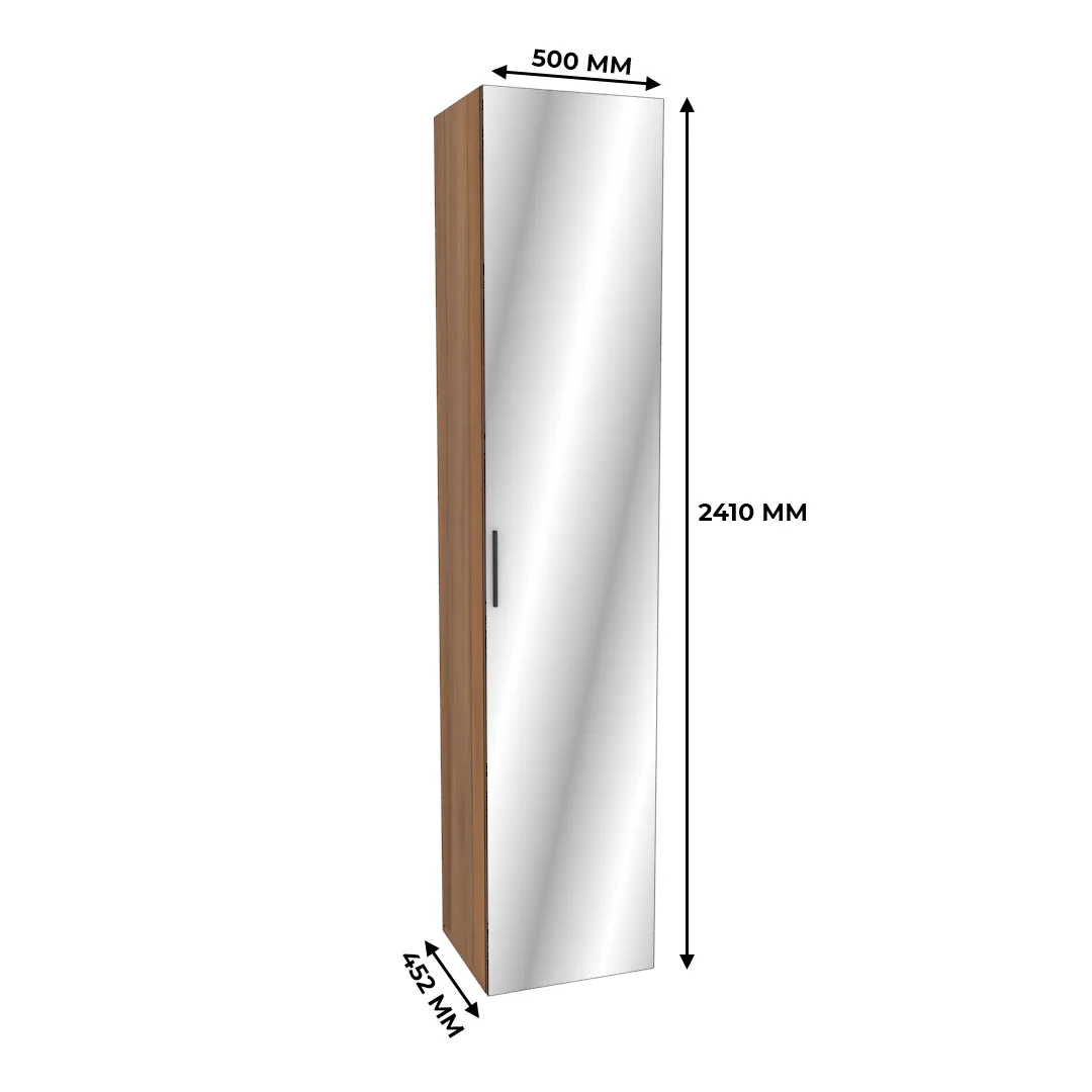 Шкаф 1 дверный широкий с зеркалом L-221.44-4Z