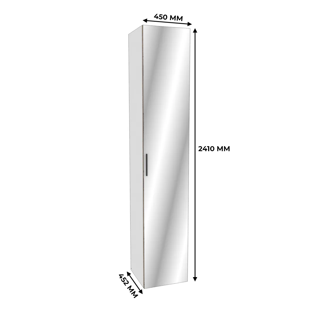 Шкаф 1 дверный узкий с зеркалом L-220.44-4Z