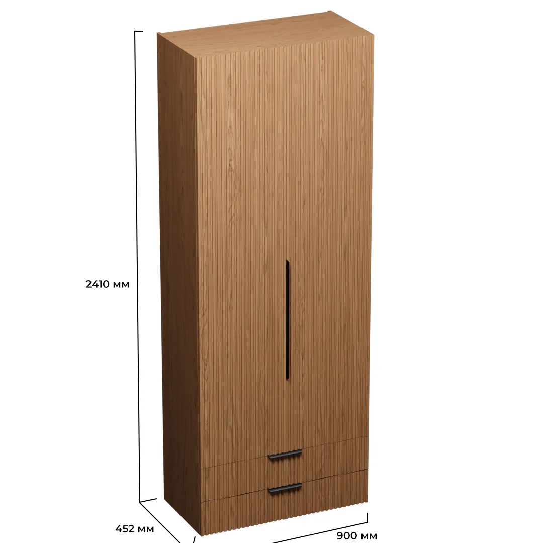 Шкаф двустворчатый с ящиками, фасады натуральный шпон L-211.44