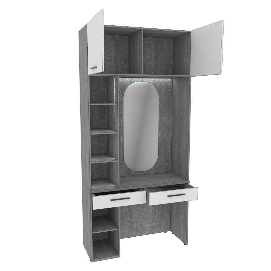 Столик туалетный с антресолью и стеллажом с подсветкой LG414.44