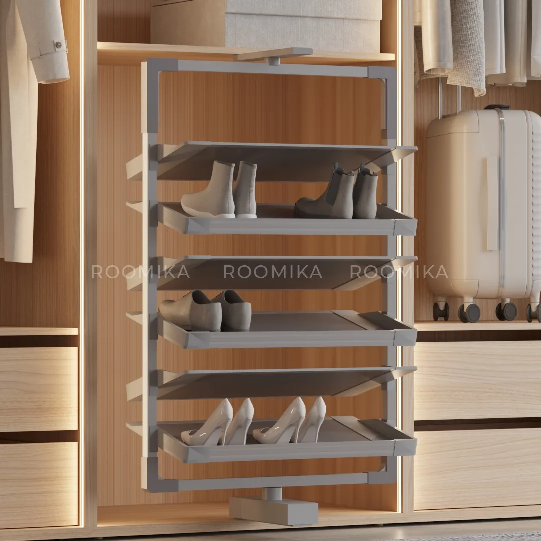 ALFA Поворотно-выдвижная обувница, 6 полок, FRM5814.06F.01