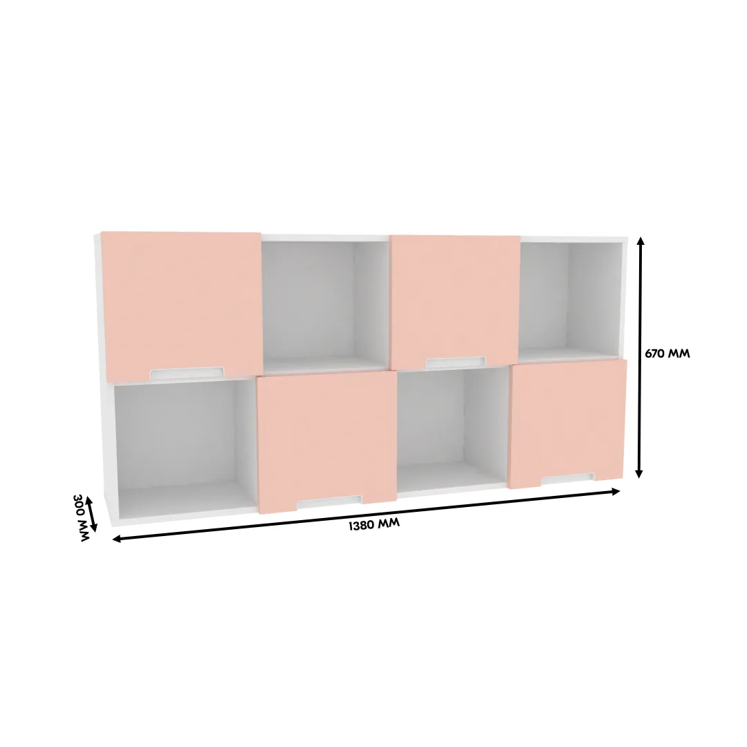 Антресоль над столом, фасады в эмали LE309