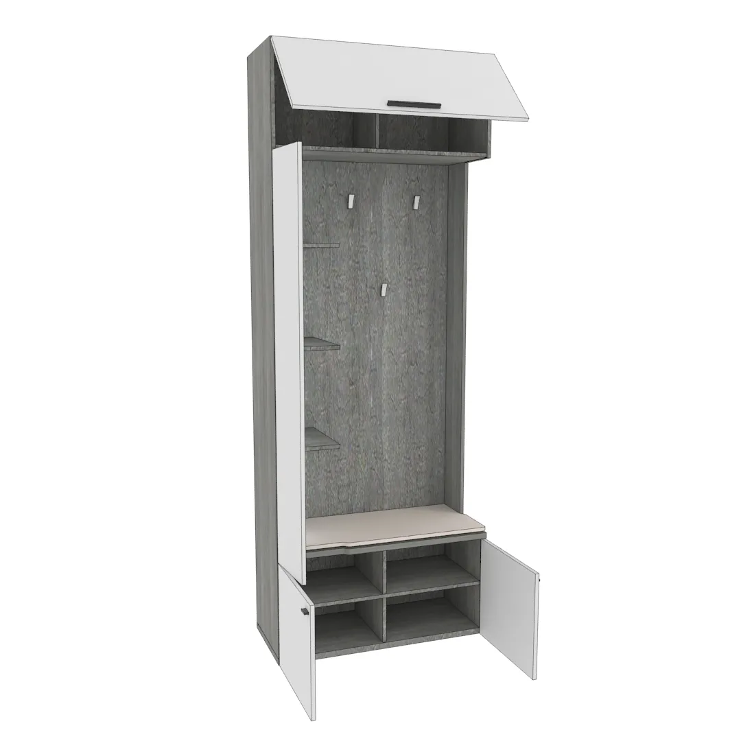 Секция с вешалкой и полками с подсветкой LG409 L/R