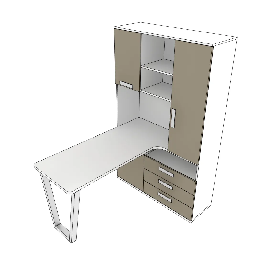 Шкаф со встроенным столом шириной 1154мм E407 L/R
