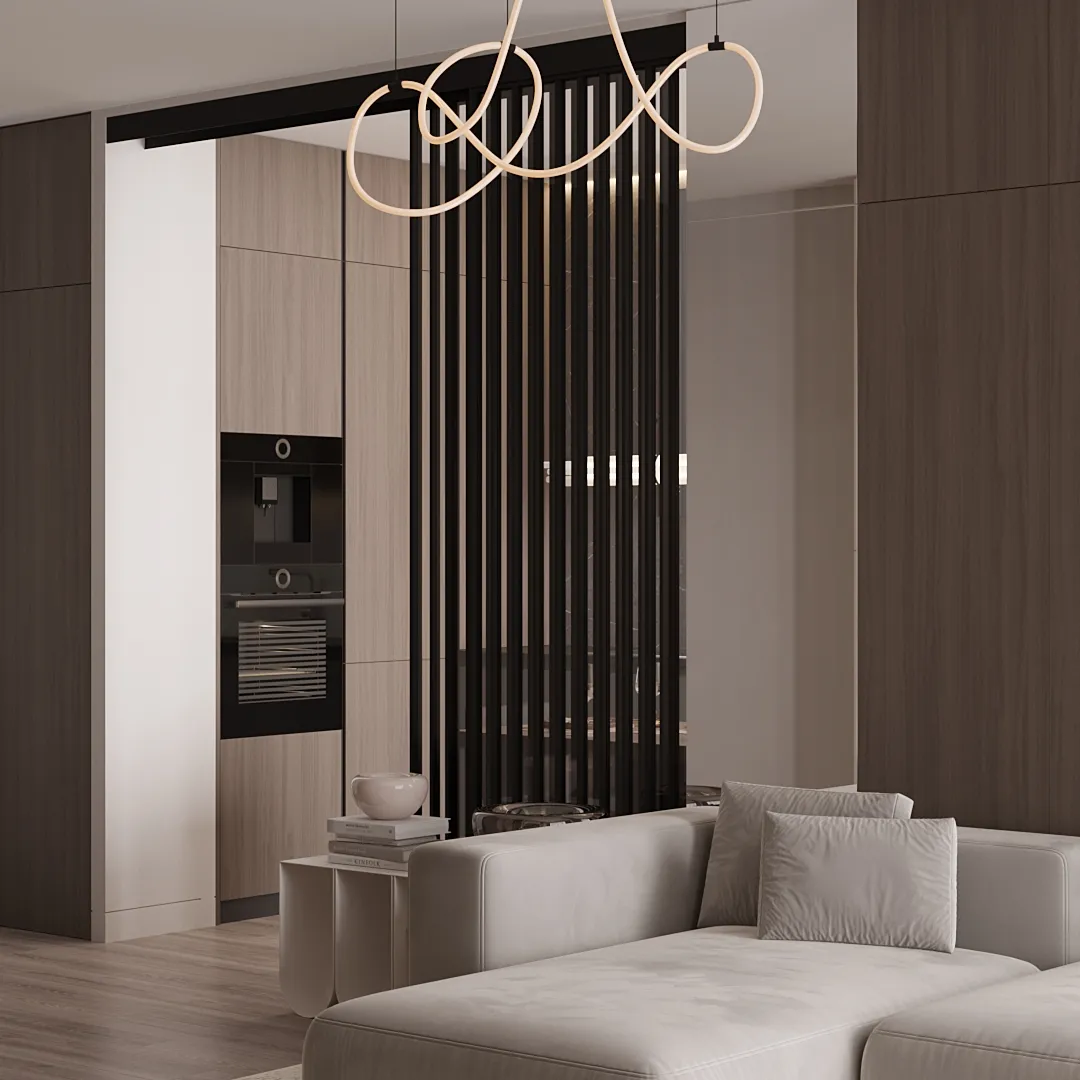 Раздвижная стеклянная перегородка для кухни GRACE 22