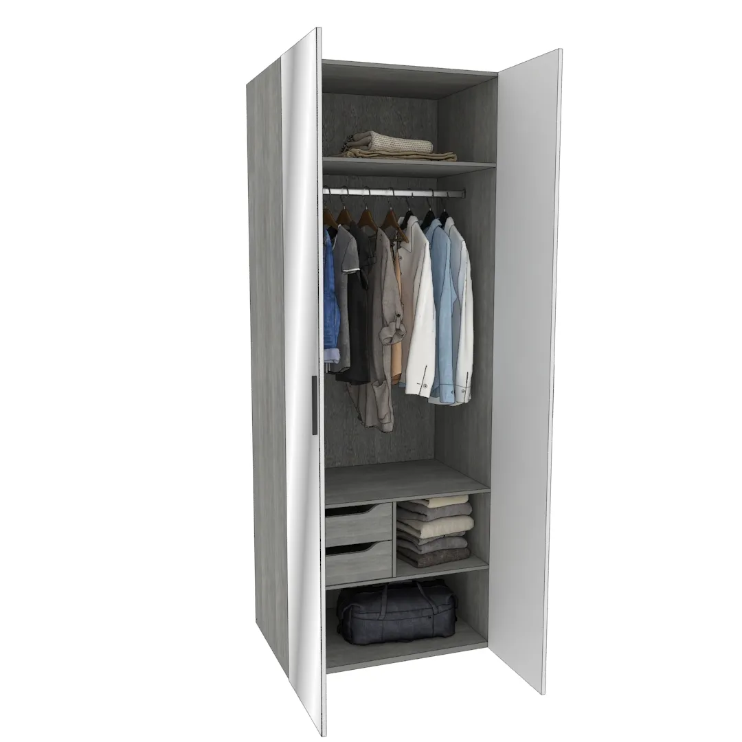 Шкаф двустворчатый с зеркалом LG-210.60-2Z