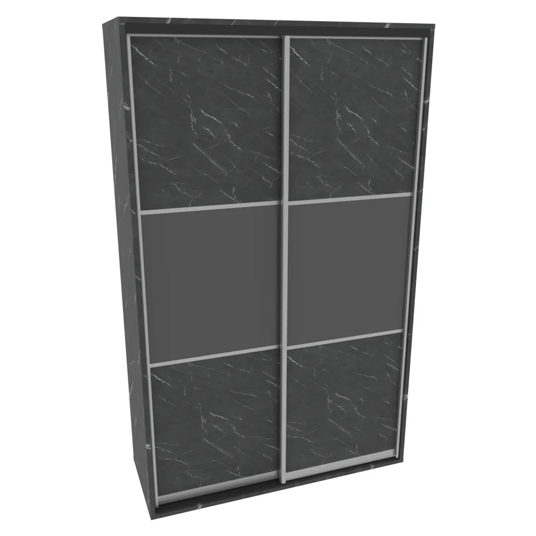 Шкаф-купе ХG166.60-2, профиль INTEGRO, фасад МДФ/Зеркало графит