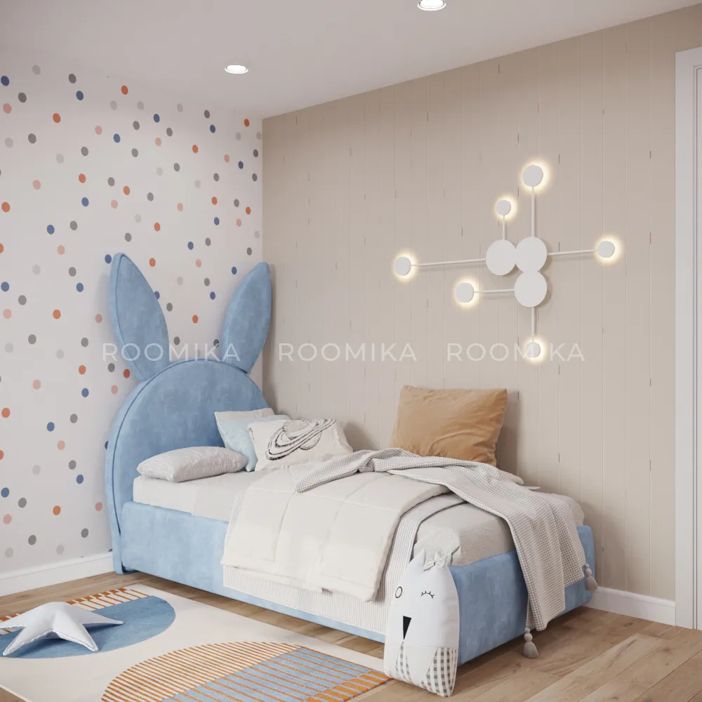 Кровать односпальная мягкая BUNNY  с подъемным механизмом, 90x190