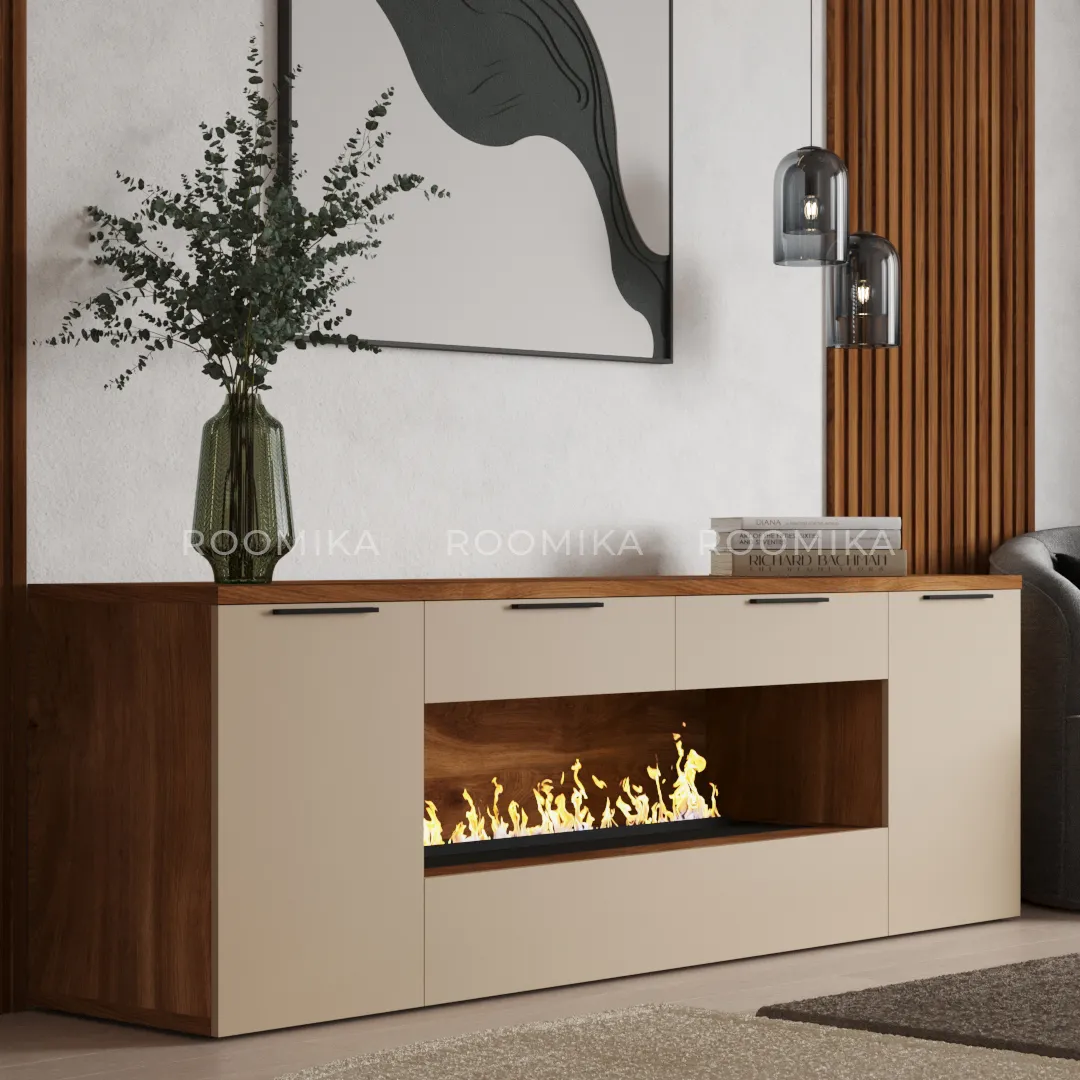 Тумба ТВ напольная с электрокамином L550.450