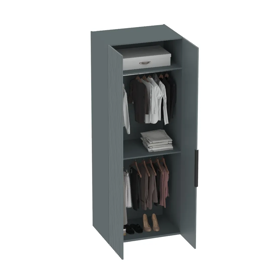 Шкаф 2 дверный, фрезерованные фасады в эмали LE-210.60-1