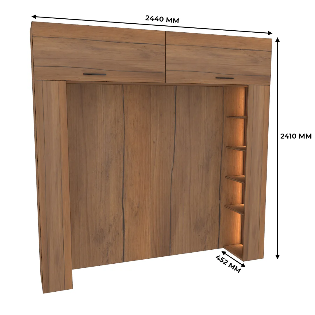 Ниша для кровати с секциями с подсветкой L407.44