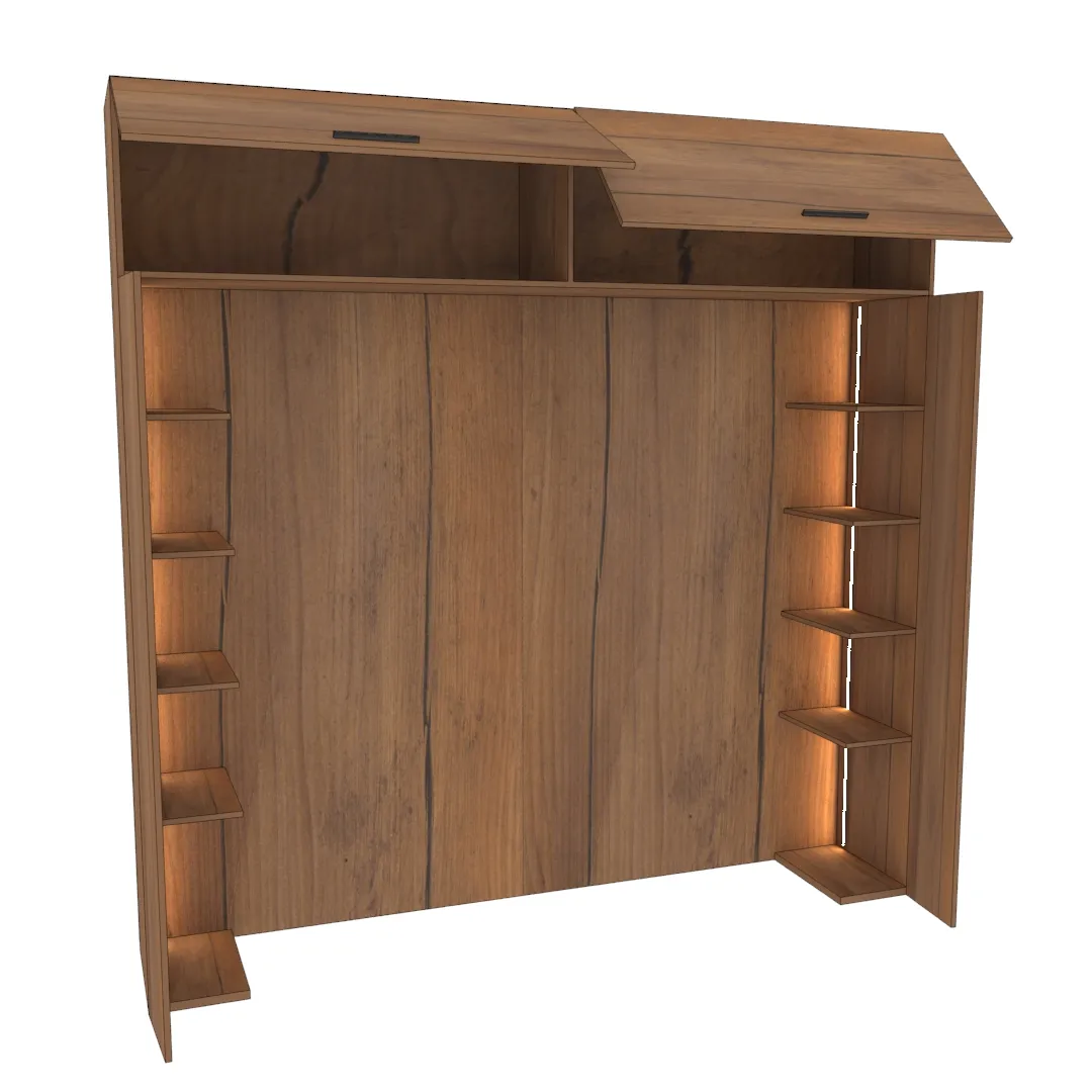 Ниша для кровати с секциями с подсветкой L407.44