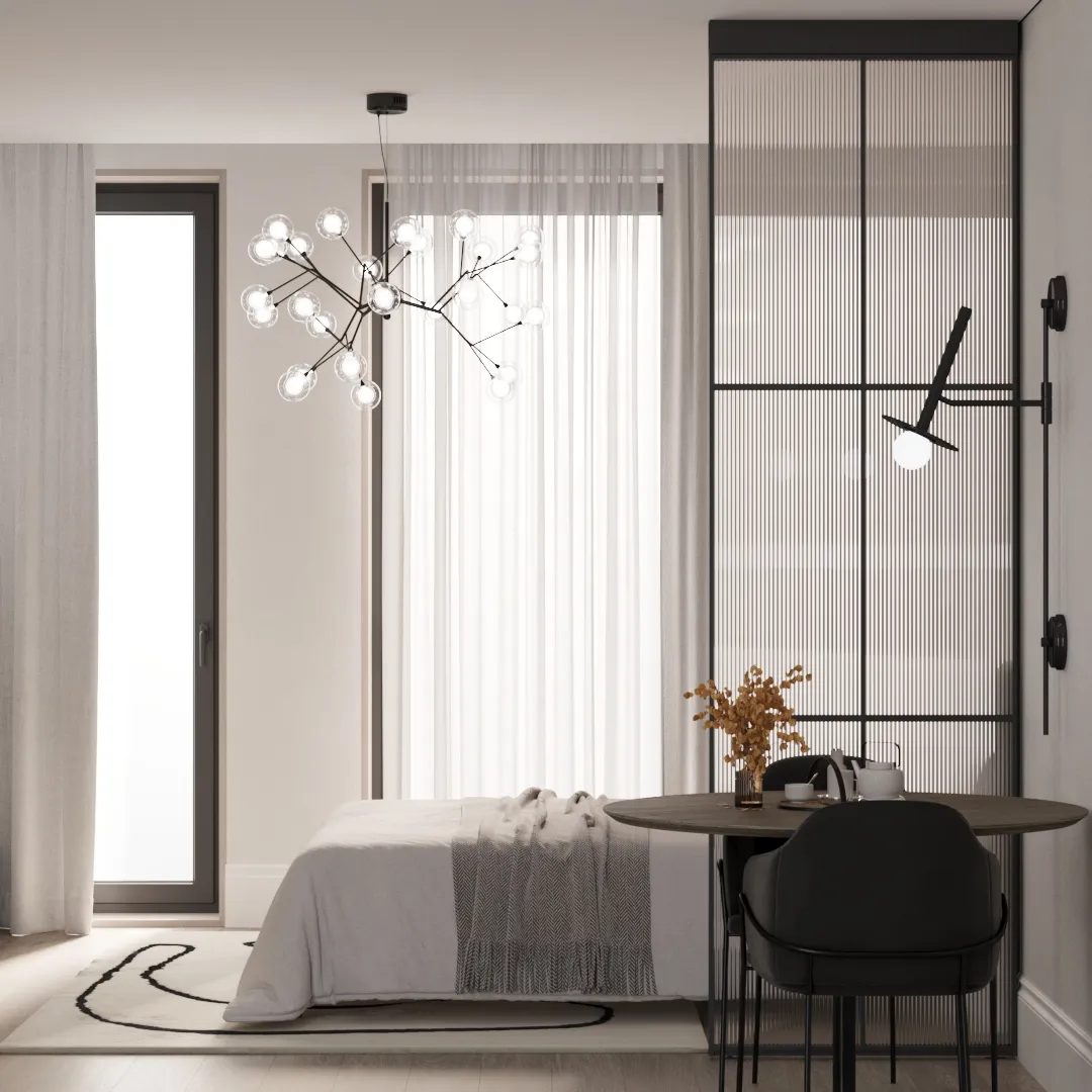 Составная перегородка для зонирования пространства, стекло Эстриадо GRACE 11