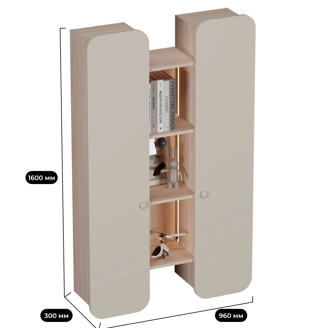 Навесной книжный шкаф  с подсветкой LG342.300