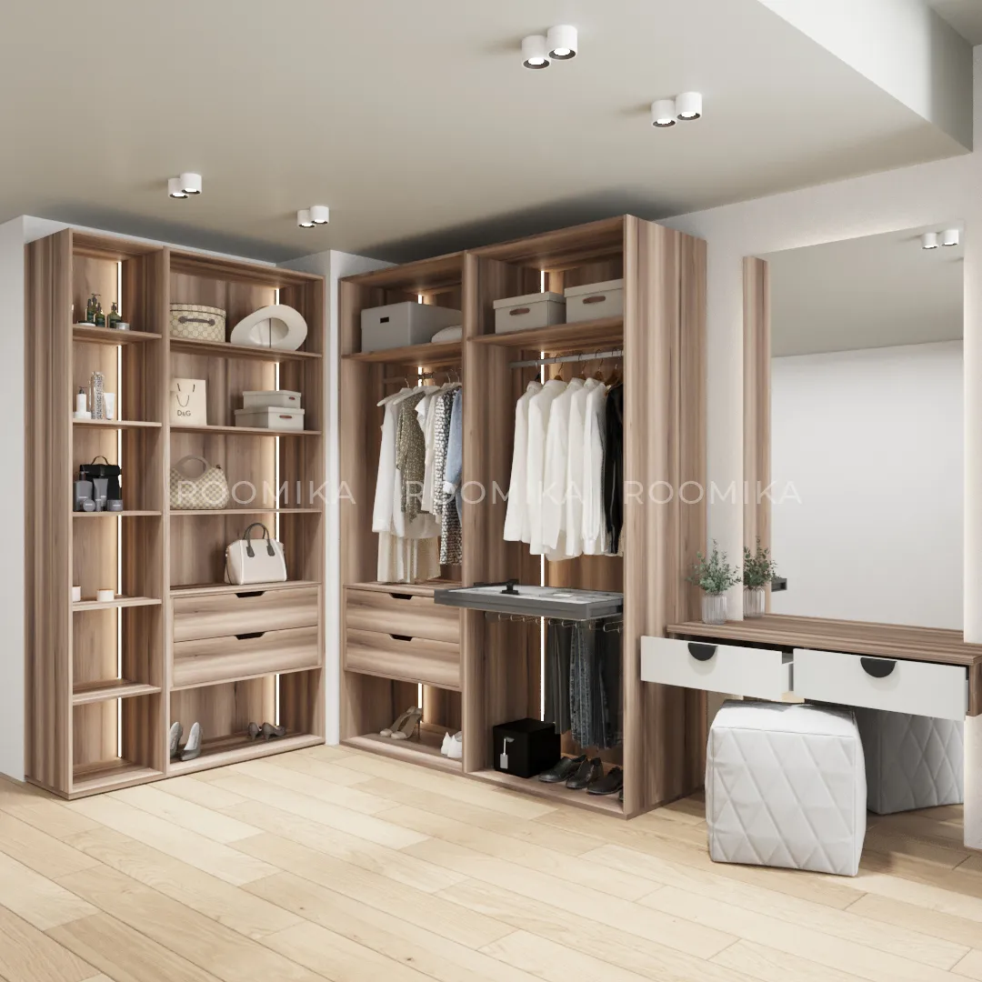 Шкаф со стеклянными фасадом с подсветкой R220.2