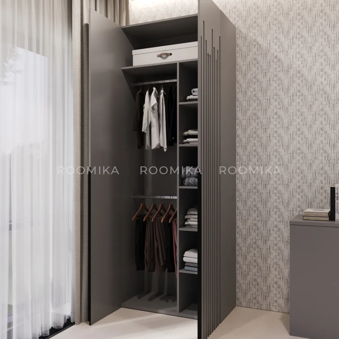 Шкаф 2 дверный, фрезерованные фасады в эмали LE-210.44-4