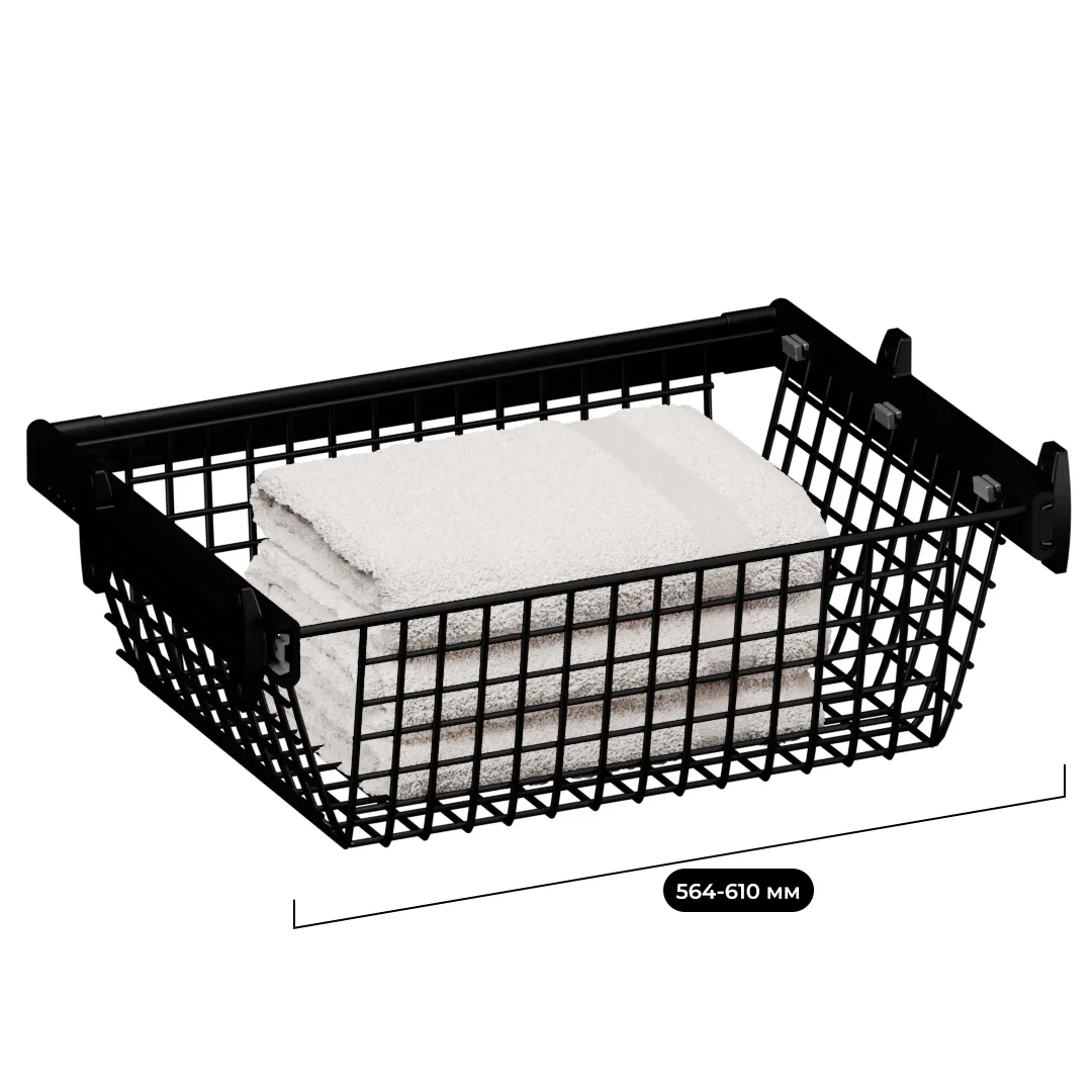 BELLE Корзина для белья 600 мм, цвет черный, BE60BABL