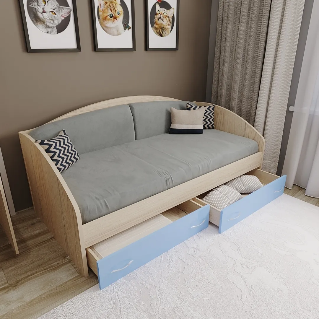 Кровать односпальная с ящиками P902N, 90x190