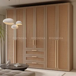 Шкаф двустворчатый, фасады натуральный ротанг  L210.60-4