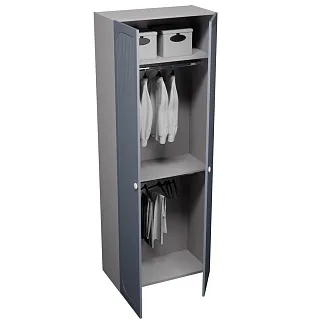 Шкаф двухдверный узкий, фрезерованные фасады в эмали LE210.44-1