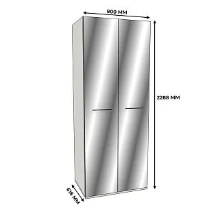 Шкаф двустворчатый зеркалом, фасады МДФ CG-210.60Z