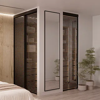 Составная стеклянная перегородка для гардеробной GRACE 21