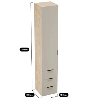 Шкаф однодверный с ящиками L223