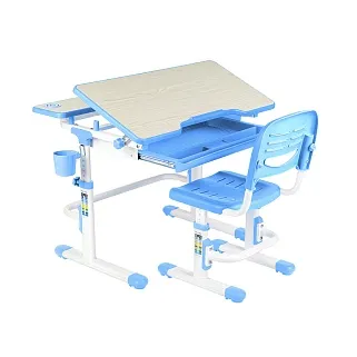 Комплект парта + стул трансформеры Lavoro Blue + лампа + подставка