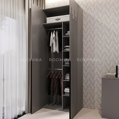 Шкаф 2 дверный, фрезерованные фасады в эмали LE210.44-4