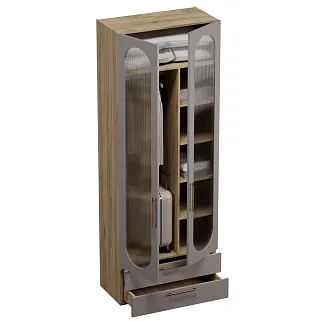 Шкаф 2 дверный с ящиками, фрезерованные фасады в эмали LE-211.44