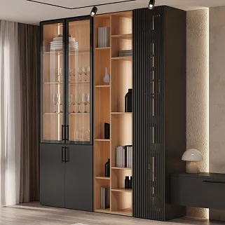 Turin гостиная, фасады натуральный шпон 42